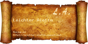 Leichter Aletta névjegykártya